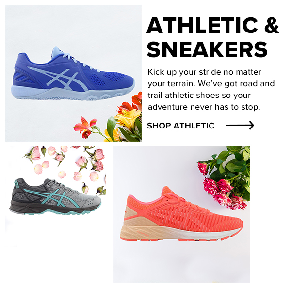ATHLETIC AND SNEAKERS | Kick up your stride no matter your terrain. We’ve got road and trail athletic shoes so your adventure never has to stop. | SHOP NOW